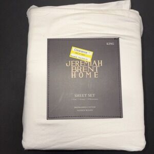 Jeremiah Brent Home Cotton Sateen Weave 4 Piece Sheet Set Size King 20724